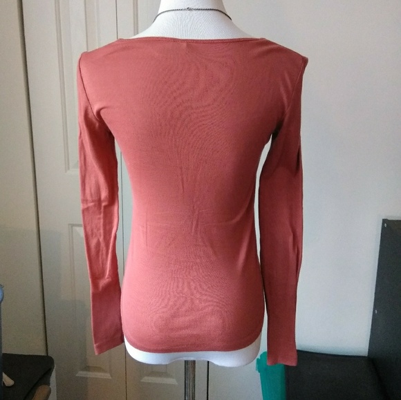 Anthropologie MOTH coral siena low cut top - Picture 5 of 8